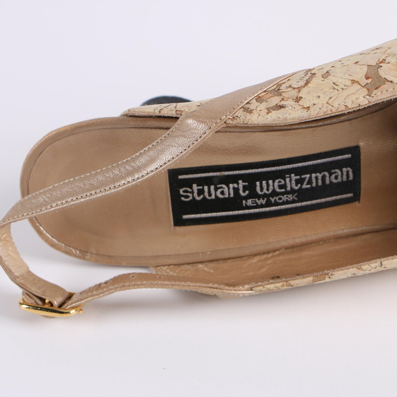 Stuart Weitzman Cork Slingback Pumps with 2" Heels - Picture 4 of 5